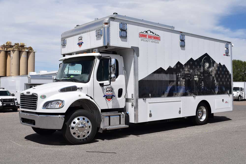 A Summit Bodyworks SWAT specialty vehicle